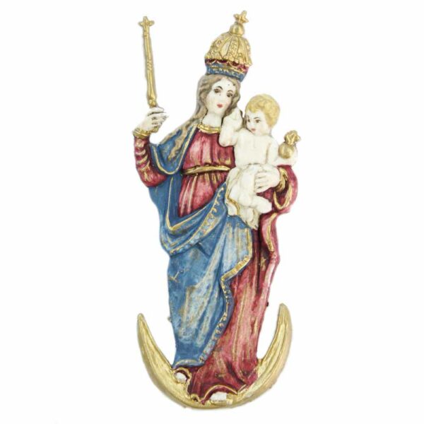 Madonna-Bavaria mit Zepter aus Wachs für Klosterarbeiten