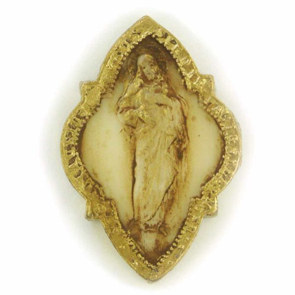 Medaillion Madonna in patiniert aus Wachs für Klosterarbeiten