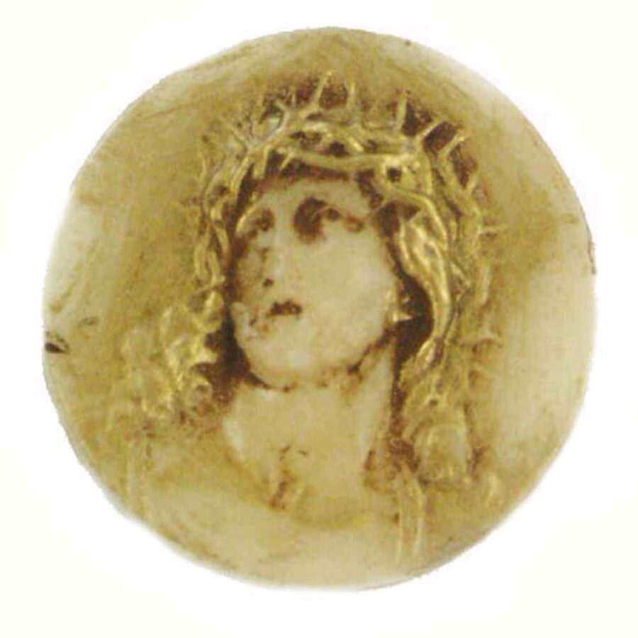 Medaillion mit Christuskopf als Plakette für Klosterarbeiten