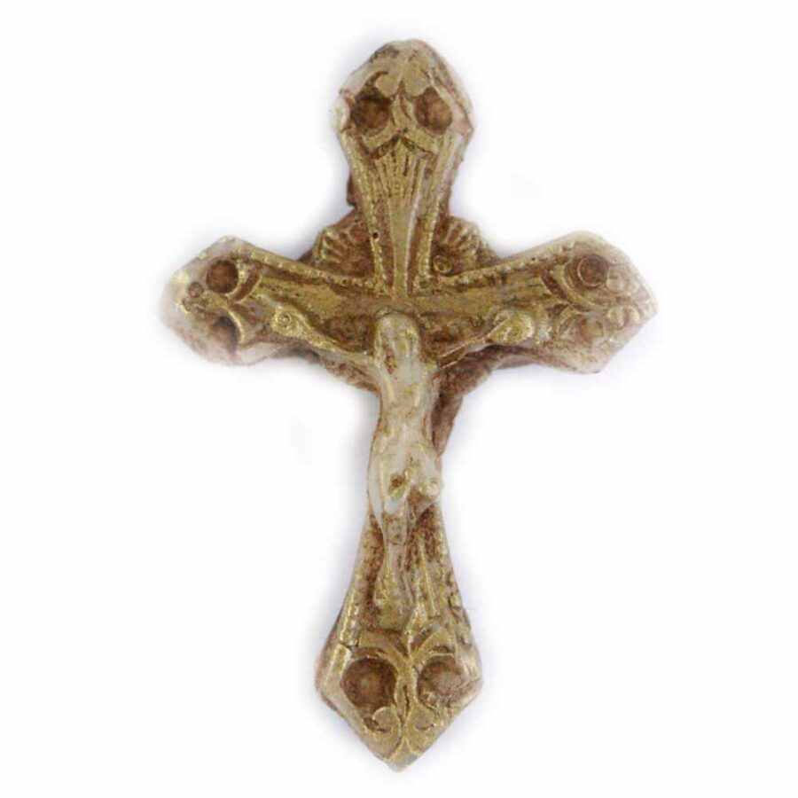 geschwungenes Kreuz in Wachs für Klosterarbeiten