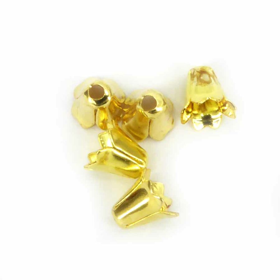 Perlkappen in gold-gebeizt in Form einer kompakten Krone für Klosterarbeiten