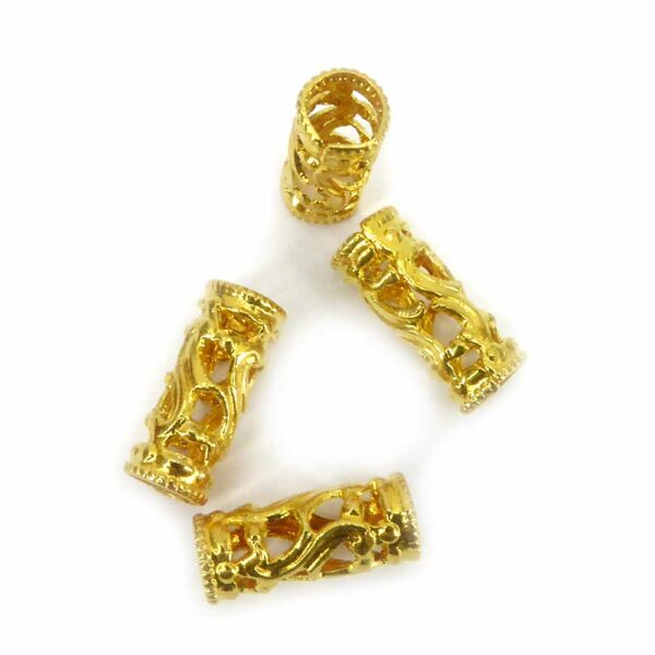 Perlkappen in Form eines Röhrchens in gold für Klosterarbeiten