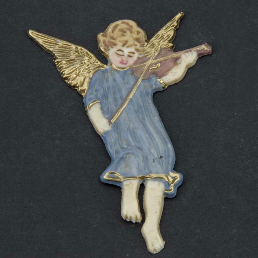 Engel fliegend und musizierend aus Wachs für Klosterarbeiten