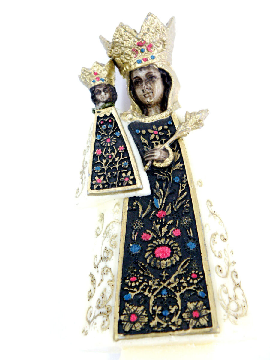 Altöttinger Madonna, Wachsfigur für Klosterarbeiten, 12 x 6,5 cm