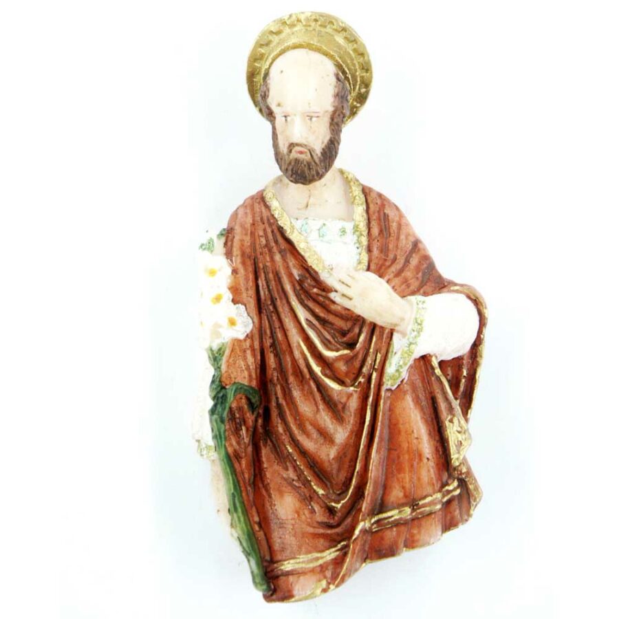 Brustfigur Josef mit Lilienstrauß aus Wachs für Klosterarbeiten