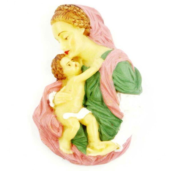 Brustmadonna Madonna mit Kind in handbemaltem Wachs