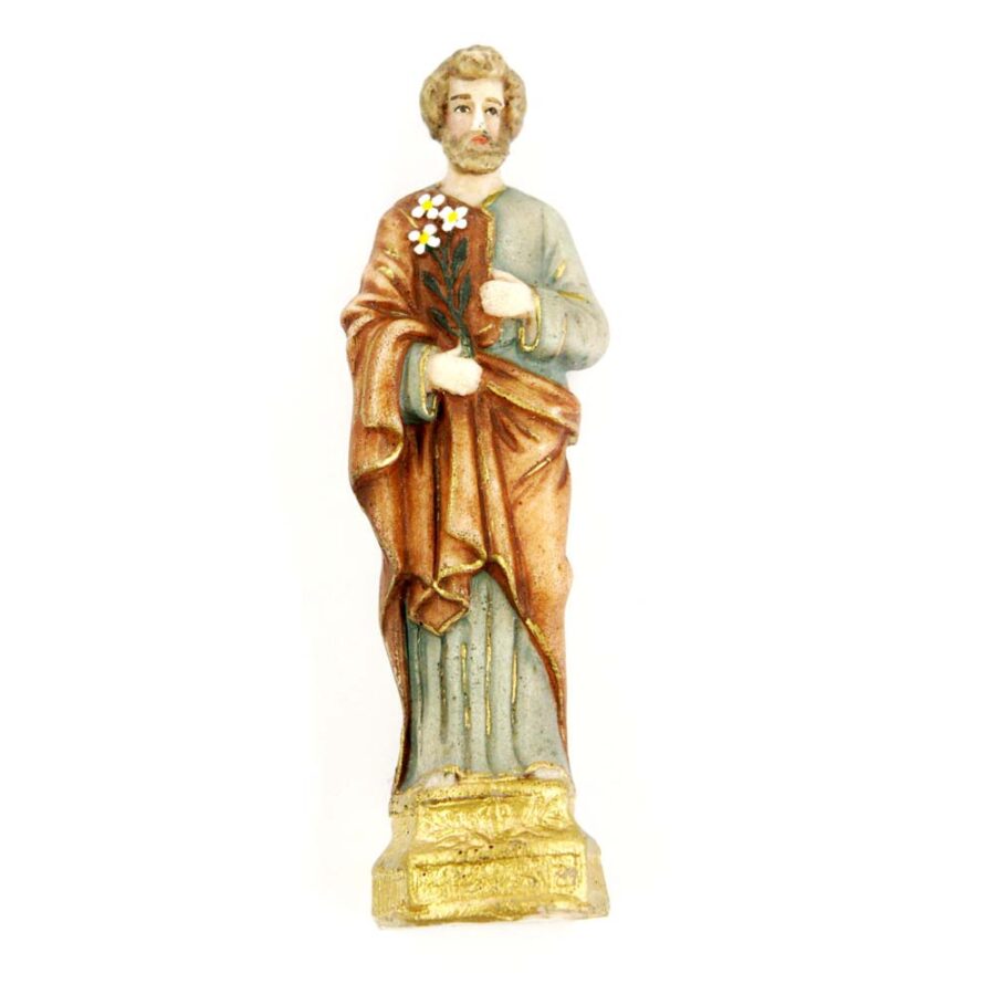 Josef als Statue in handbemaltem Wachs für Klosterarbeiten