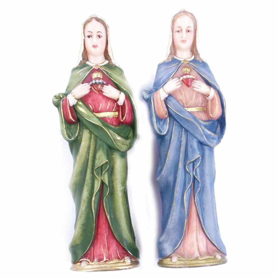 Herz-Maria als Statue in handbemaltem Wachs für Klosterarbeiten