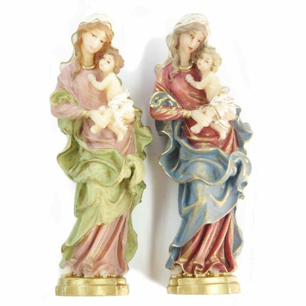 Madonnenstatue mit Kind aus handbemaltem Wachs für Klosterarbeiten