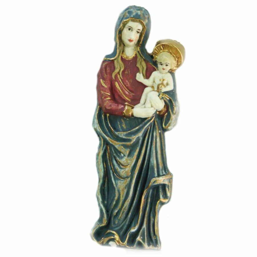 Madonna mit Kind aus handbemaltem Wachs für Klosterarbeiten