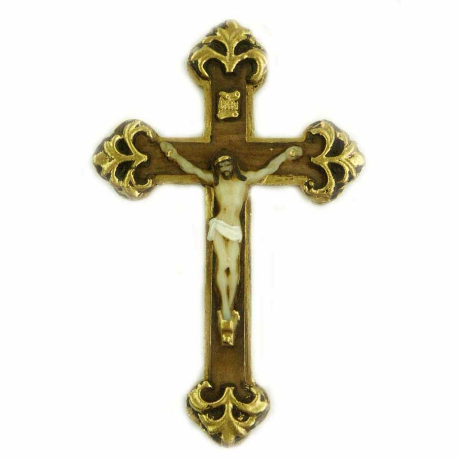 geschwungenes Kreuz in handbemaltem Wachs für Klosterarbeiten