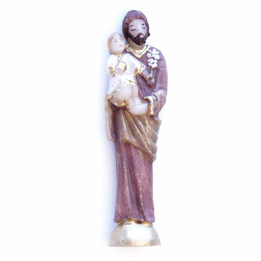 Statue Josef mit Kind in Wachs für Klosterarbeiten