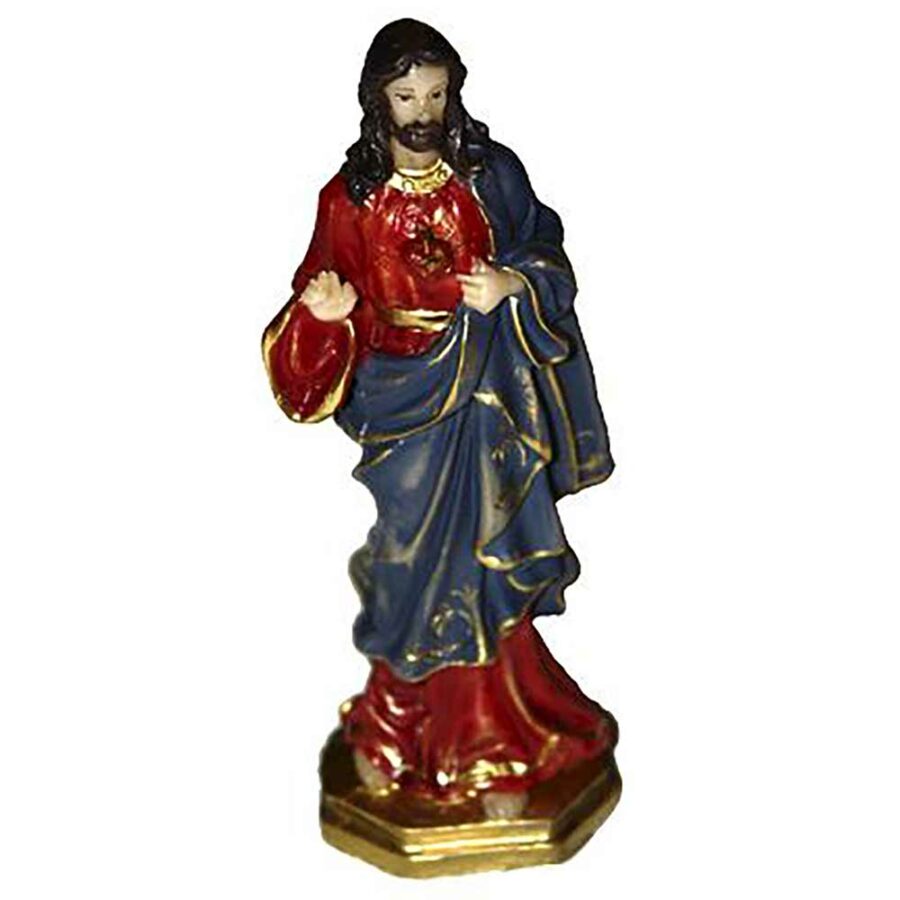 Herz-Jesu als Statue in handbemaltem Wachs für Klosterarbeiten