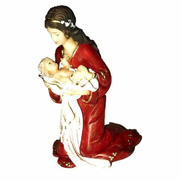 kniende Madonnenstatue mit Kind in Wachs
