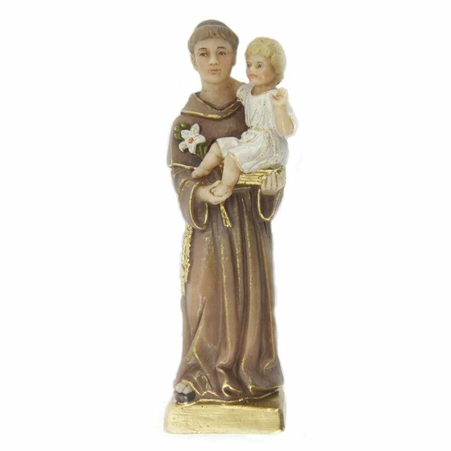 Hl. Antontius mit Kind am Arm als Statue aus Wachs