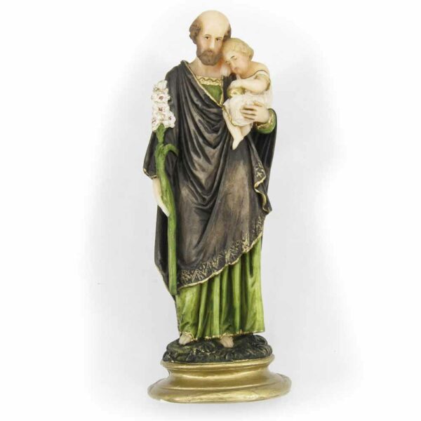 Hl. Josef als Statue mit Kind aus Wachs