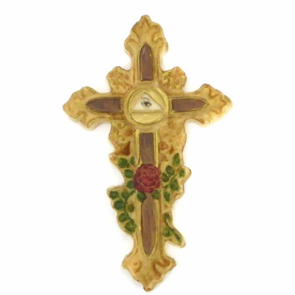 Kreuz aus Wachs mit dem Motiv Auge Gottes für Kerzen verzieren geeignet