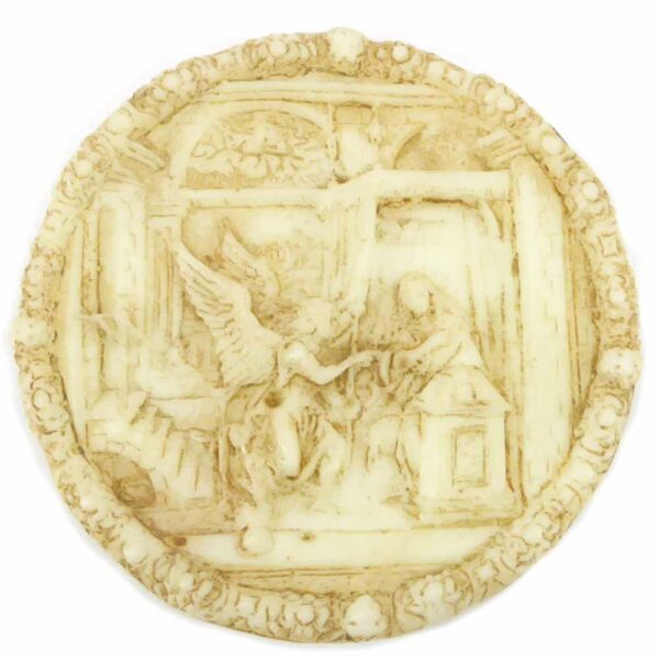 Medaillion mit Erzengel aus Wachs für Klosterarbeiten