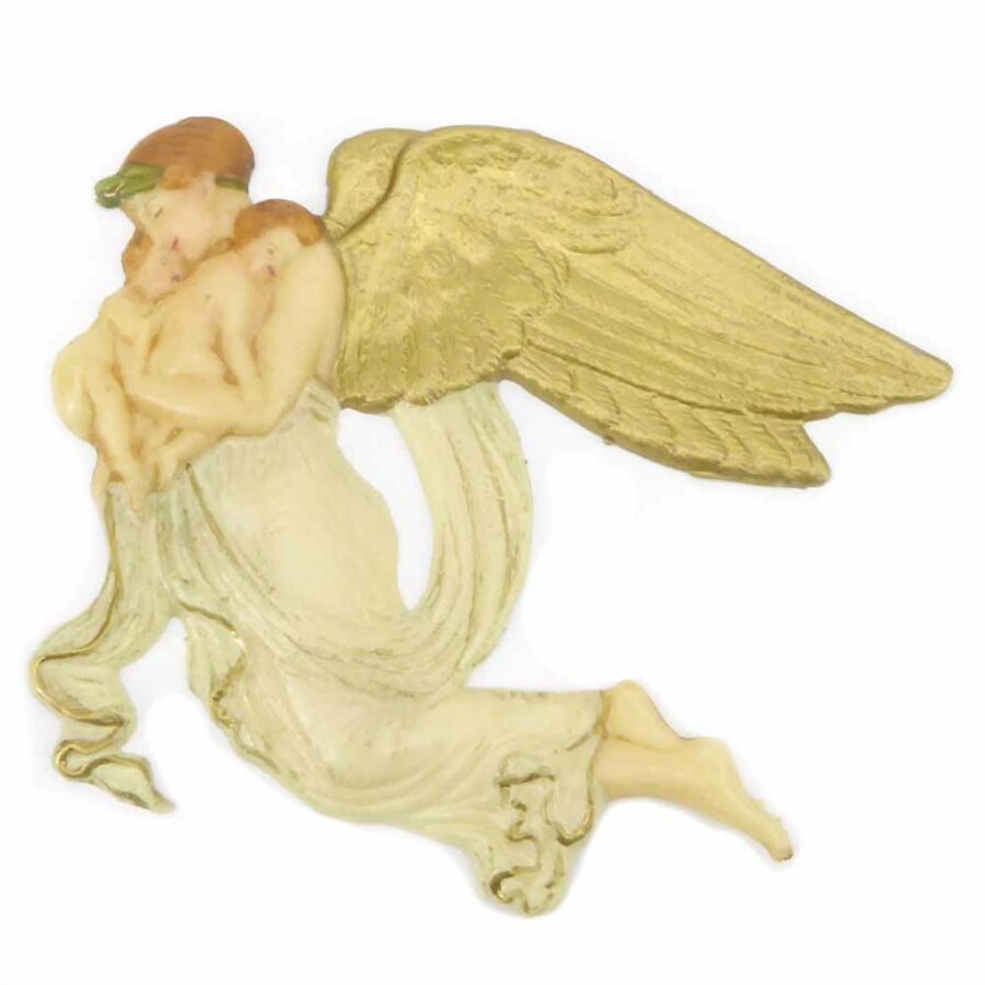 fliegender Engel mit Kinder aus Wachs für Klosterarbeiten oder Kerzen