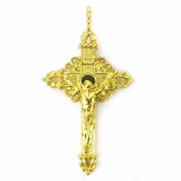 Metallkreuz in gold für Rosenkranz oder Klosterarbeiten